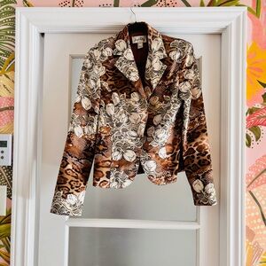 #17 Vintage Joseph Ribkoff Animal and Floral Print Blazer